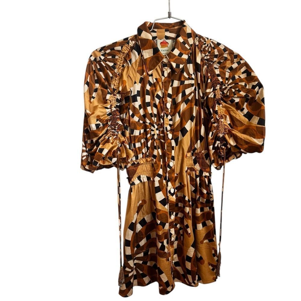 Farm Rio Bananada Button-Down Mini Dress XS - Picture 3 of 7